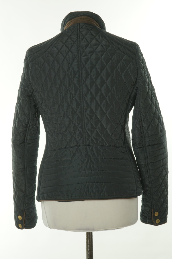 Kurtka czarna pikowana z brązowymi wstawkami - SAKI zdjęcie 2