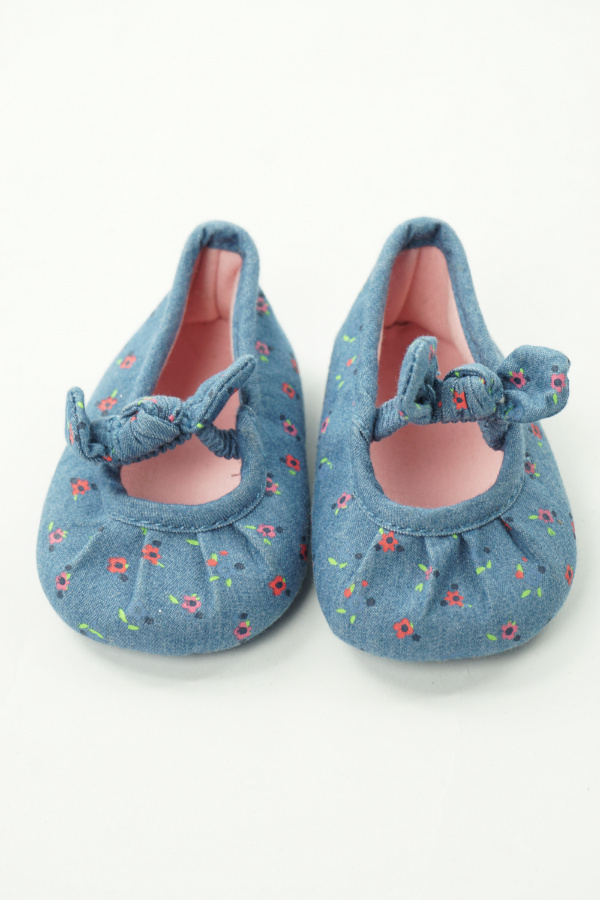 Buty niechodki niebieskie w kwiatki - BRAK METKI Z NAZWĄ PRODUCENTA zdjęcie 2