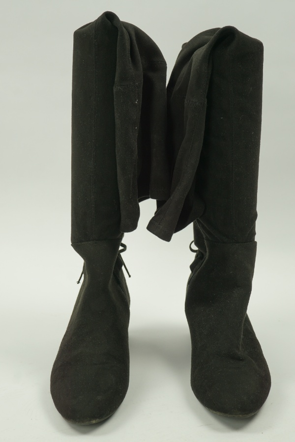 Kozaki czarne długie zamszowe - ANNA FIELD zdjęcie 2