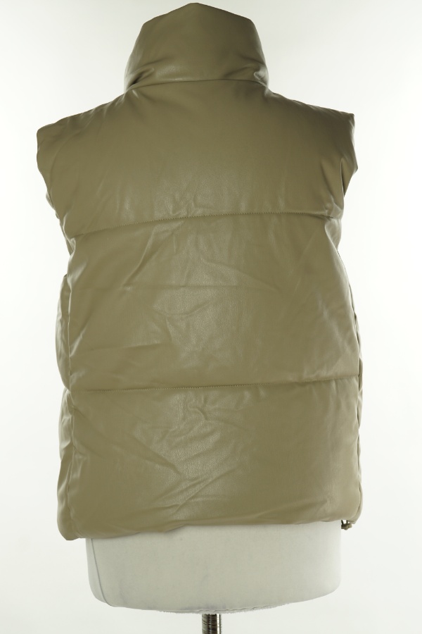 Kamizelka beżowa pikowana ekoskóra, ZARA - ZARA zdjęcie 2