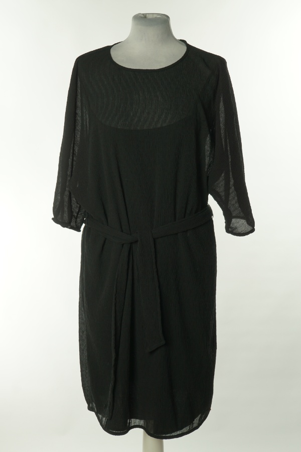 Sukienka czarna z paskiem, ARMANI - ARMANI EXCHANGE zdjęcie 1