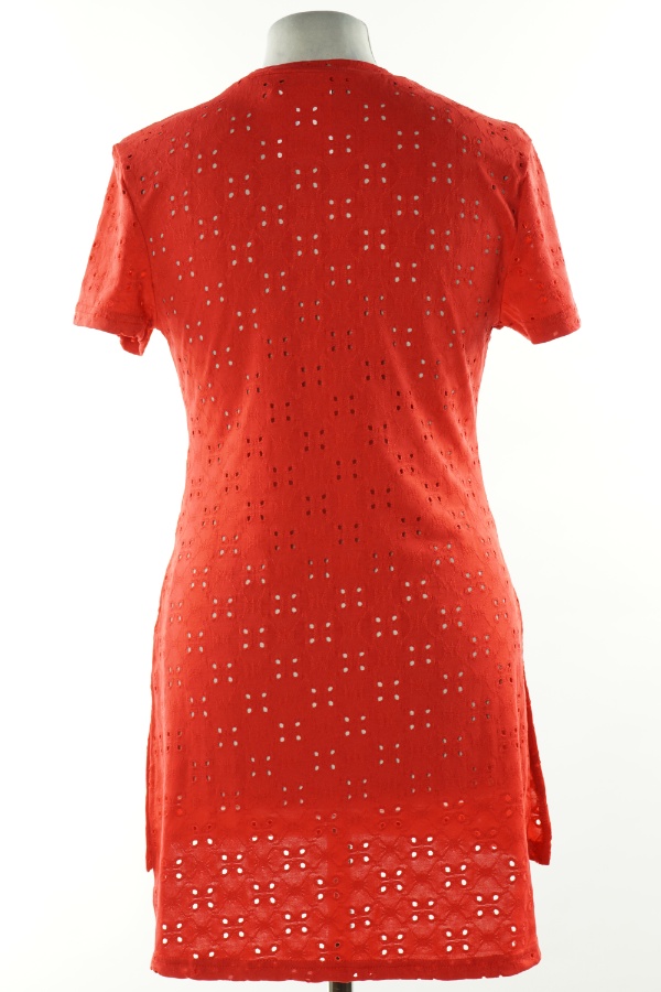 Tunika czerwona ażurowa - BRAK METKI Z NAZWĄ PRODUCENTA zdjęcie 2