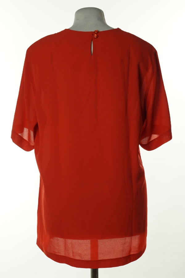 Bluzka czerwona z ażurową wstawką - C&A zdjęcie 2