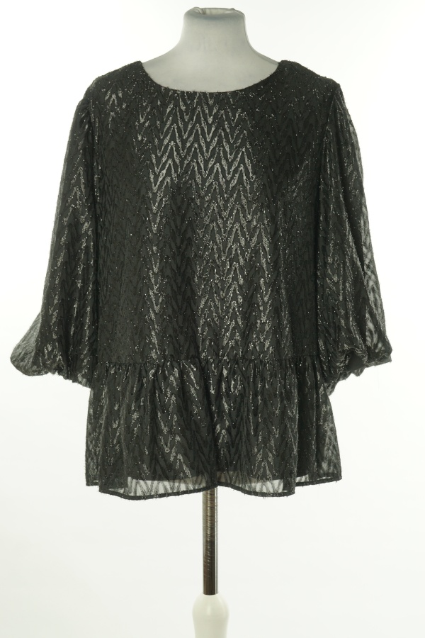 Bluzka czarna połyskująca z wiązaniem na plecach - DUNNES zdjęcie 1