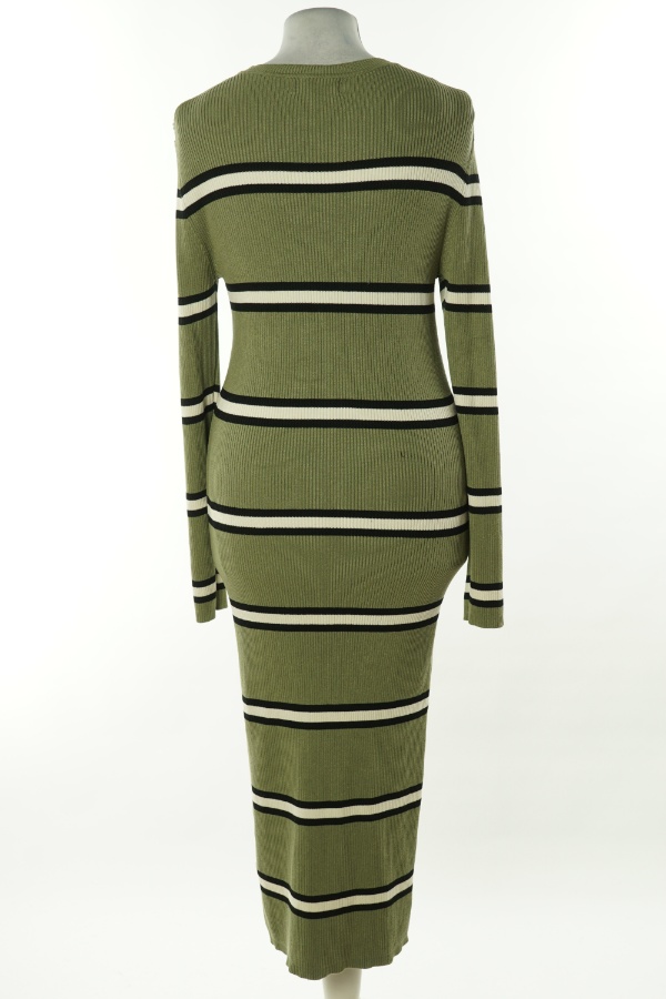 Sukienka zielona prążkowana w biało-czarne paski - PRIMARK zdjęcie 2