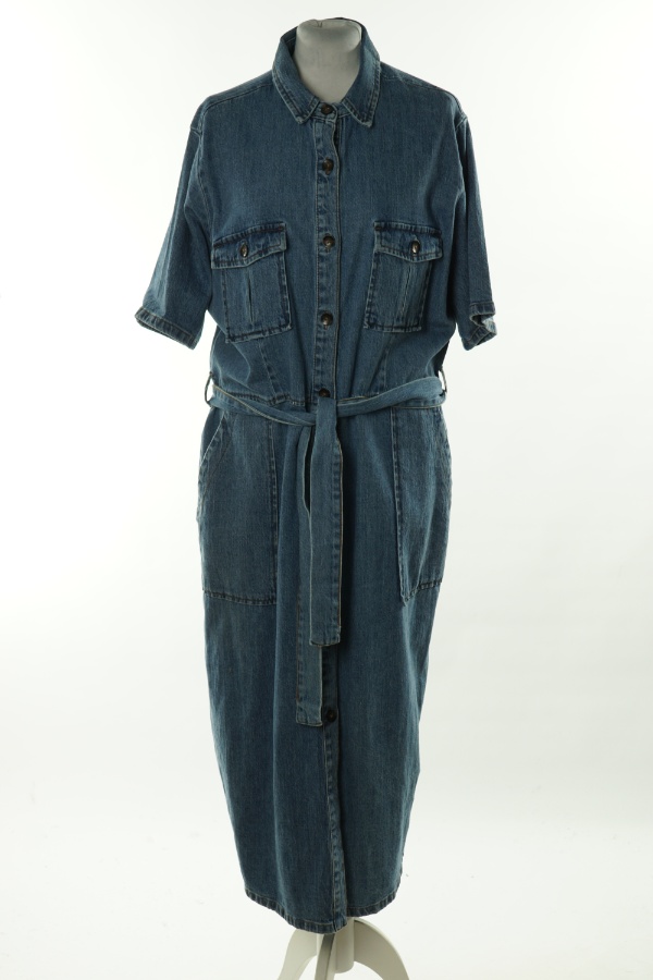 Sukienka niebiska jeansowa z paskiem - GEORGE zdjęcie 1