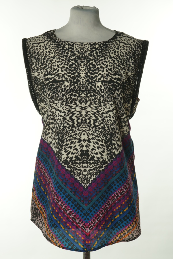 Bluzka wzorzysta na grubych ramiączkach - WAREHOUSE zdjęcie 1