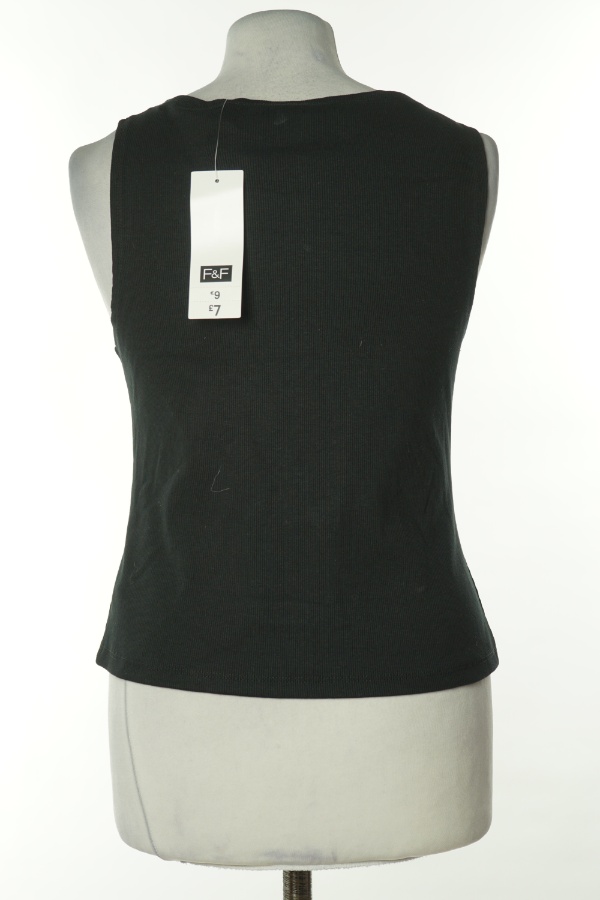 Koszulka czarna prążkwana - F&F zdjęcie 2