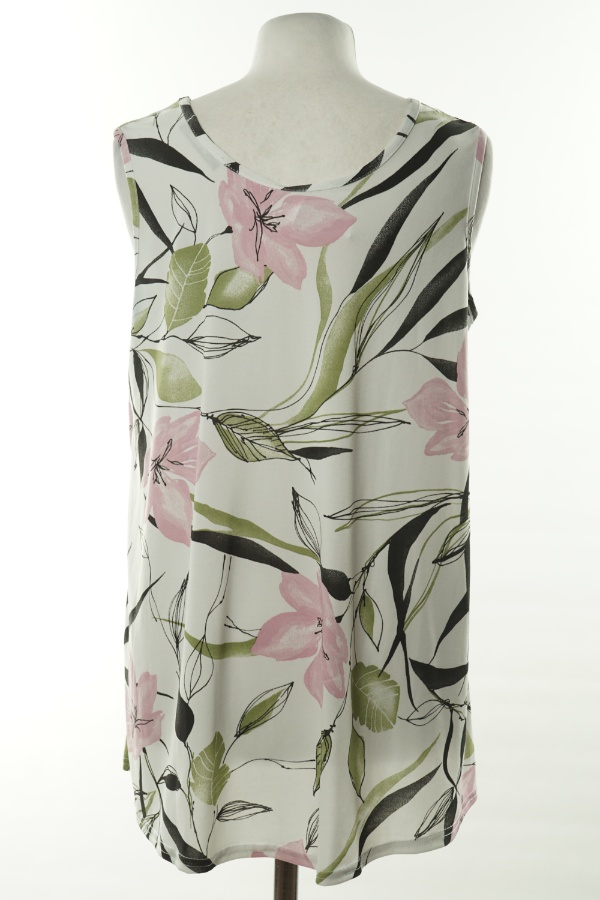 Bluzka biała w liście - NICOLE COLLECTION zdjęcie 2