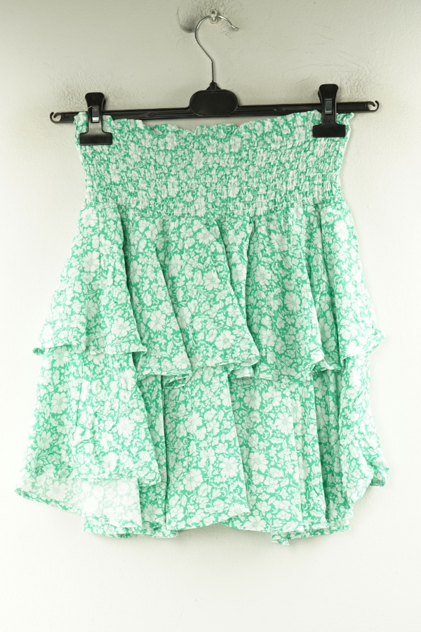 Spódnica biało-zielona kwiecista - SAMSA zdjęcie 2