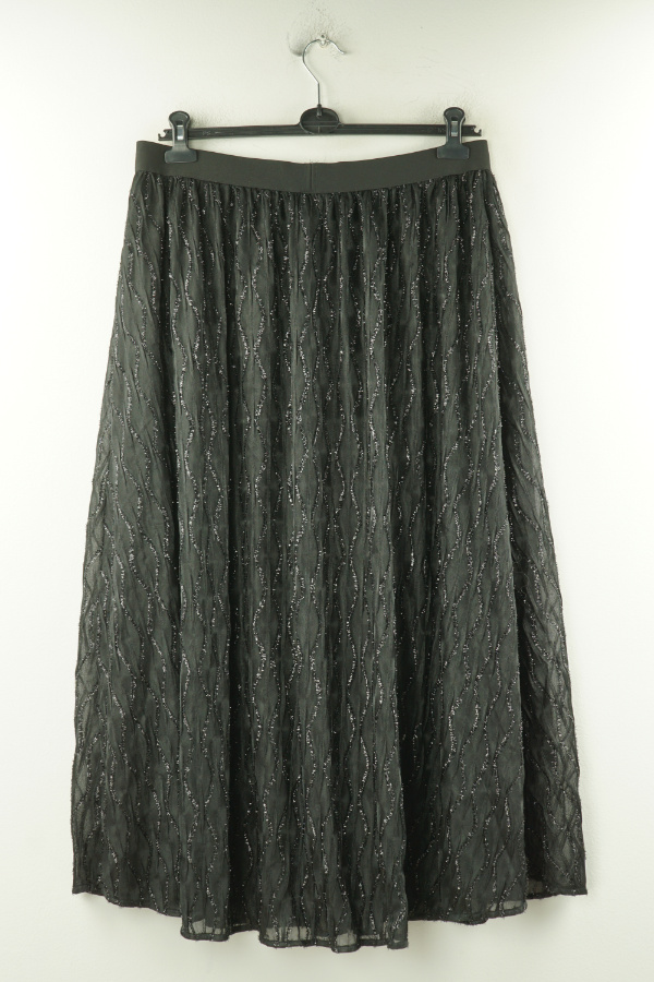 Spódnica czarna z błyszczącą nitką - SHEIN zdjęcie 2