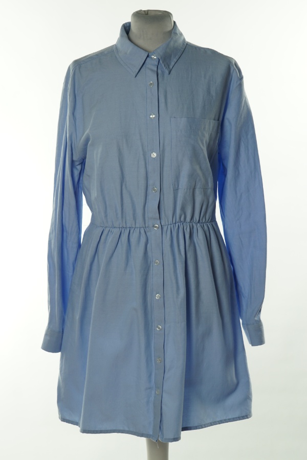 Sukienka błękitna z gumką w talii - STRADIVARIUS zdjęcie 1