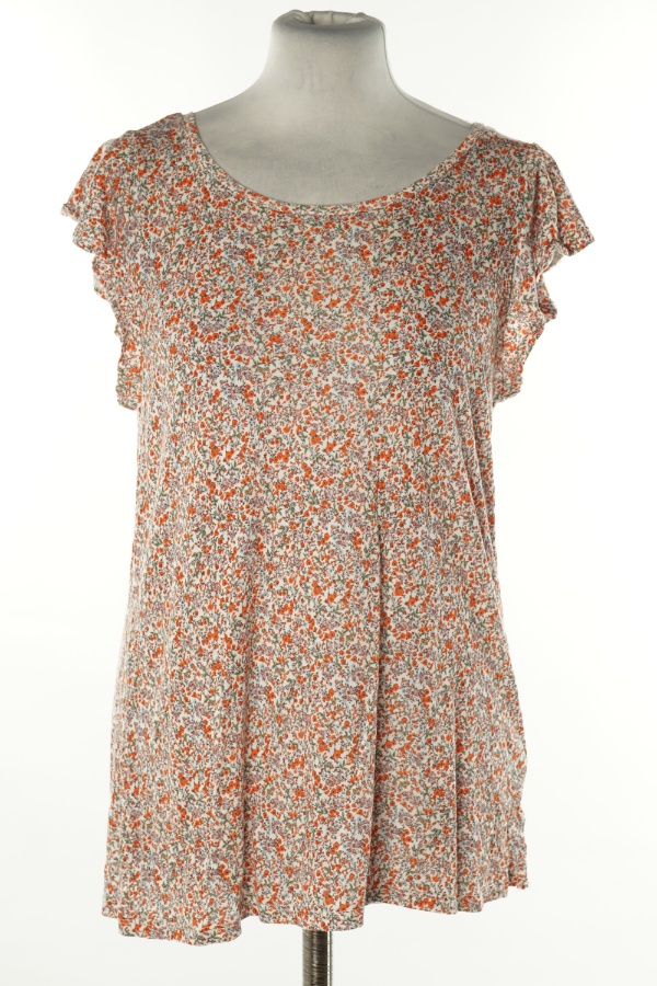 Bluzka biała w czerwone kwiatki, H&M - H&M zdjęcie 1