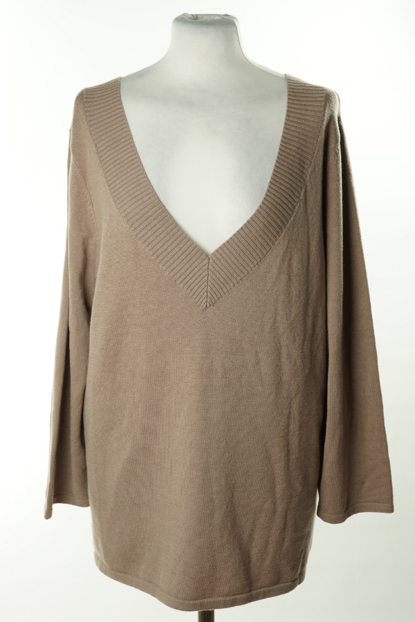 Sweter gładki cappuccino - SHUSHU zdjęcie 1