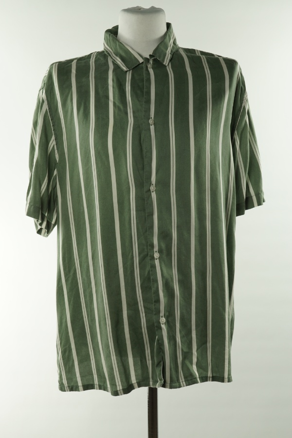 Koszula zielona w białe paski, H&M - H&M zdjęcie 1