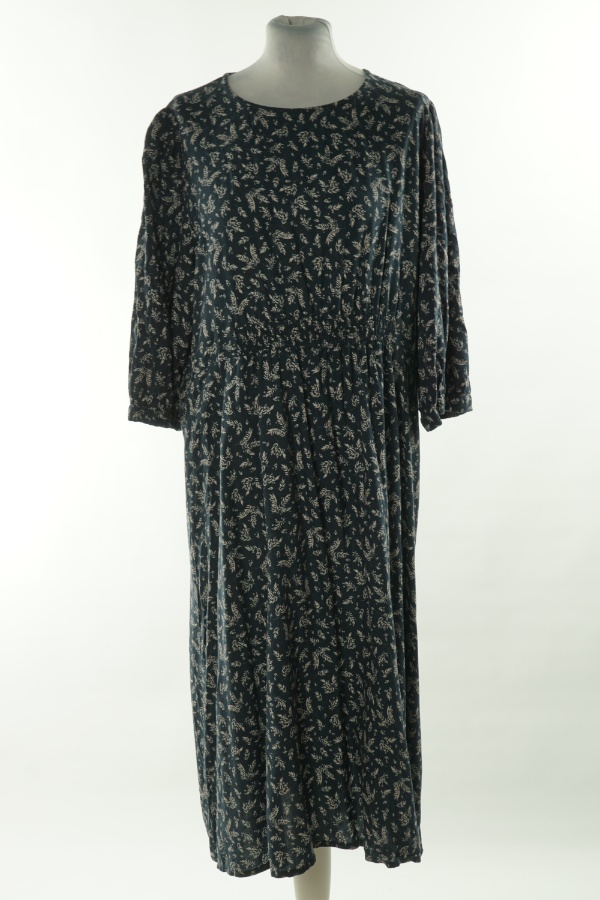 Sukienka granatowa w białe kwiatki - M&CO zdjęcie 1