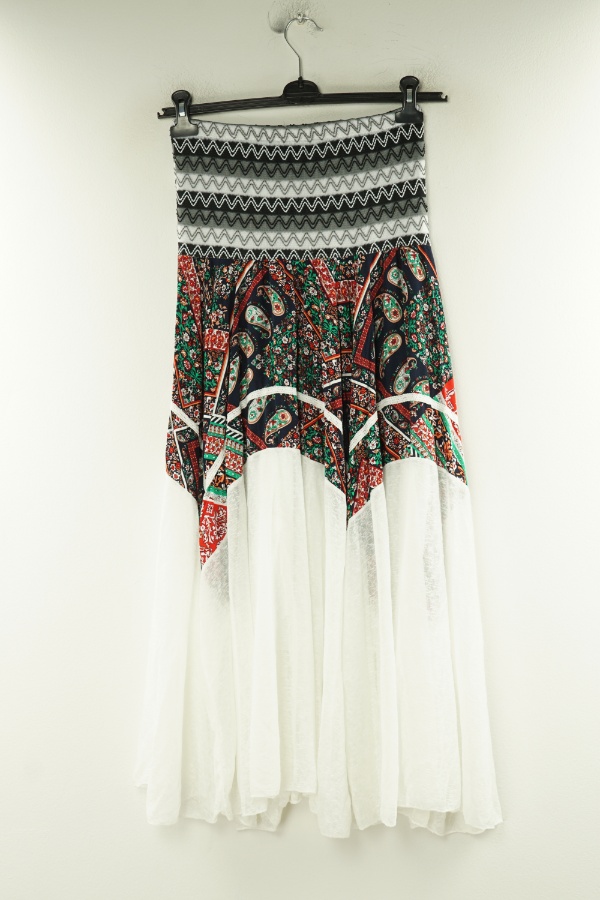 Spódnica długa szaro-biała wzorzysta - BRAK METKI Z NAZWĄ PRODUCENTA zdjęcie 2