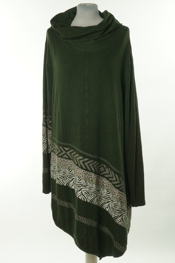 Sukienka sweterkowa zielona - SUSTAINABLE zdjęcie 1