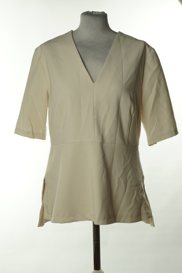 Bluzka kremowa z dekoltem V - SELECTED zdjęcie 1