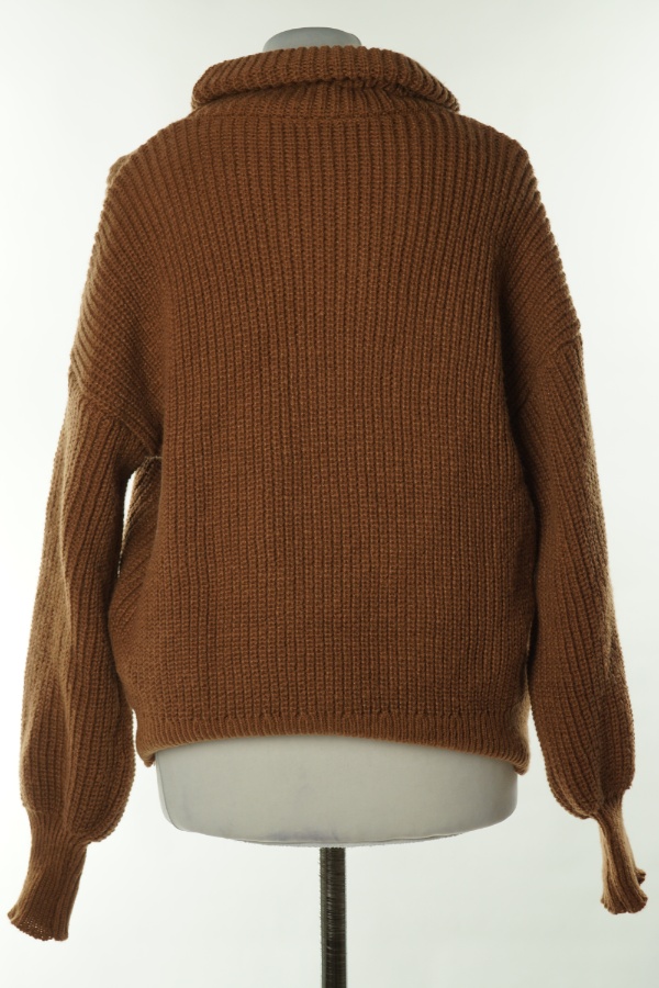 Sweter brązowy golf - SHEIN zdjęcie 2