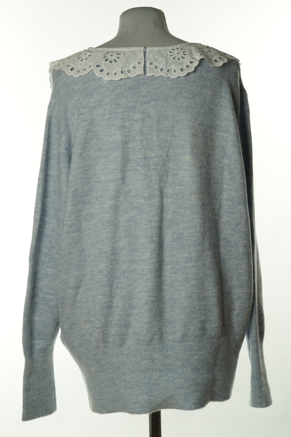 Kardigan niebieski z białym kołnierzem - SIMPLY BE zdjęcie 2