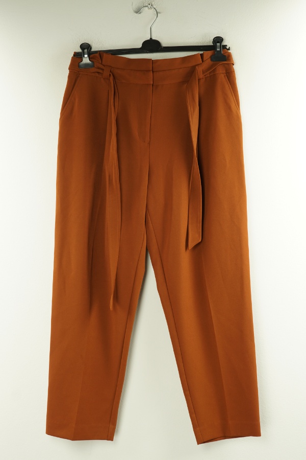 Spodnie ceglaste z paskiem i kantem - NEW LOOK zdjęcie 1