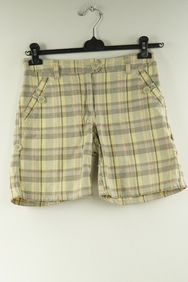 Krótkie spodenki beżowe w kratkę - H&M zdjęcie 1