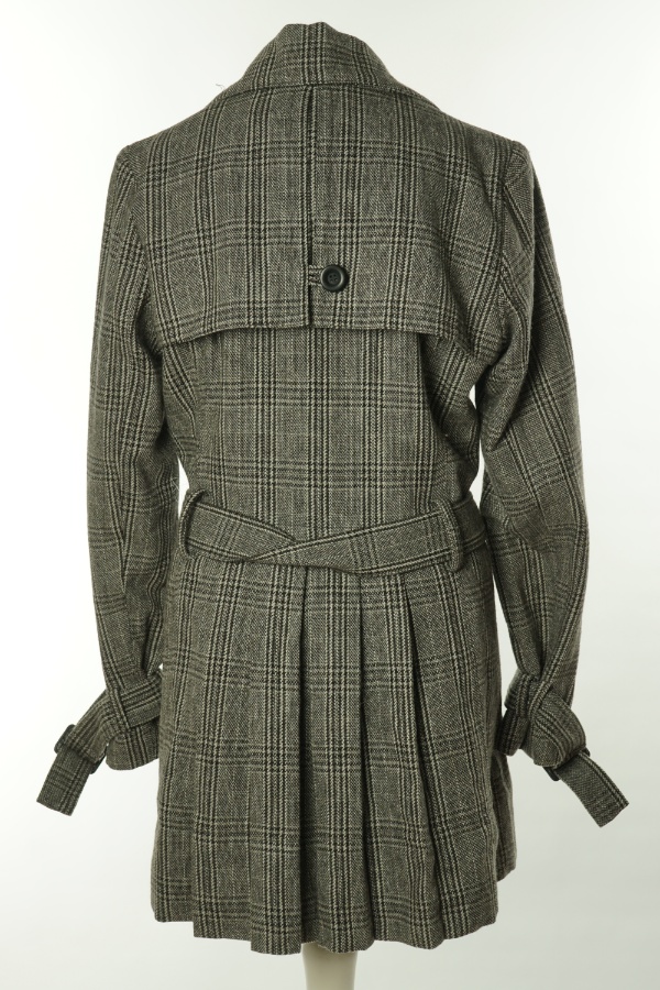 Płaszcz szary z kratkę w paskiem(50%WEŁNY) - BRAK METKI Z NAZWĄ PRODUCENTA zdjęcie 2