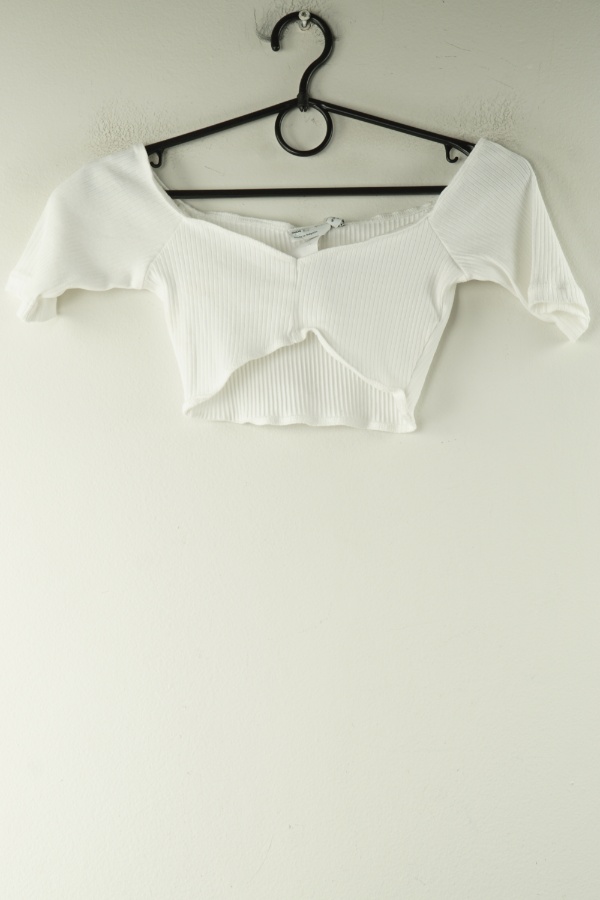 Top biały prążkowany, ASOS - ASOS zdjęcie 1