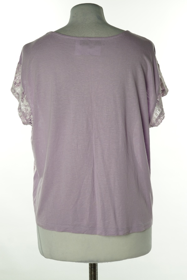 Koszulka fioletowa z białą koronką - LOLA SKYE zdjęcie 2