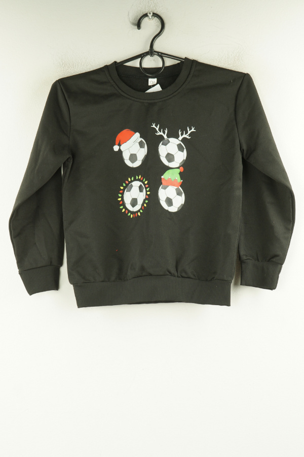 Bluza czarna świąteczna w piłki - BRAK METKI Z NAZWĄ PRODUCENTA zdjęcie 1