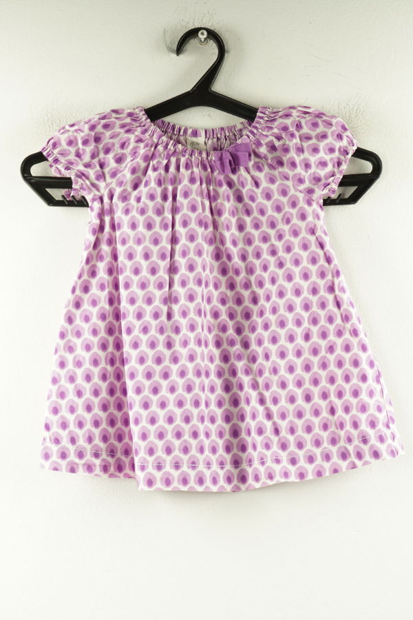 Sukienka biała w fioletowe wzorki H&M - H&M zdjęcie 1