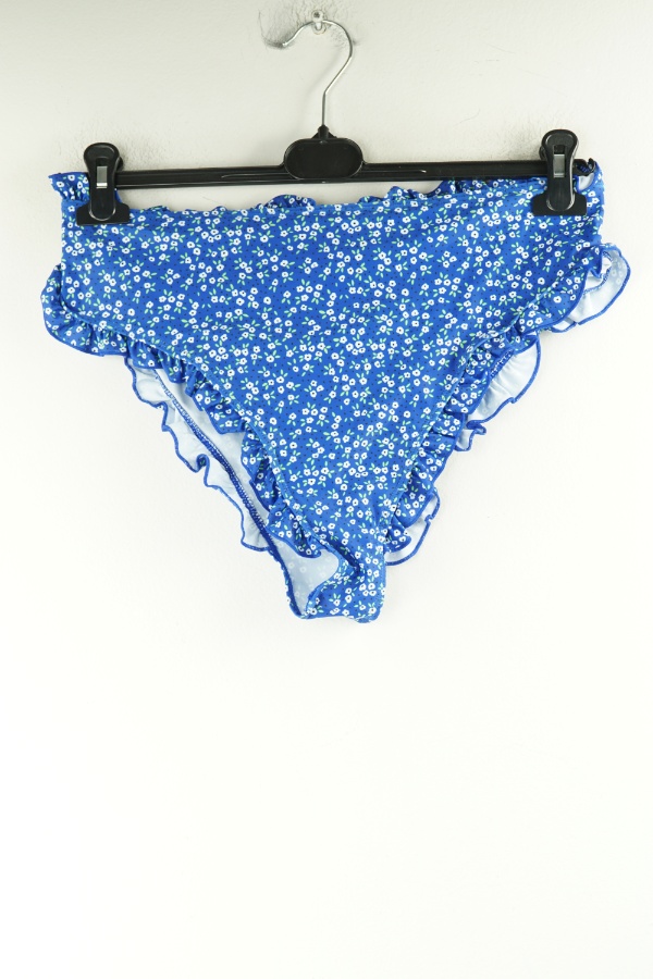 Dół od bikini niebieskie w białe drobne kwiatki - BRAK METKI Z NAZWĄ PRODUCENTA zdjęcie 1