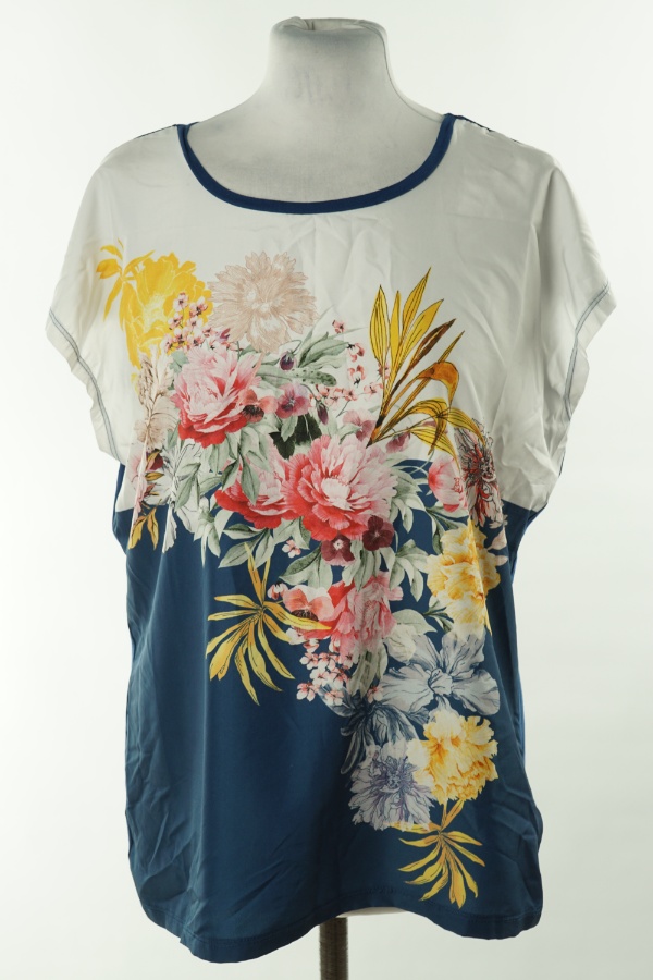 Bluzka biało-granatowa w kwiaty - TIFFOSI zdjęcie 1