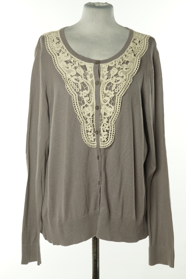 Kardigan szary z białą koronką - F&F zdjęcie 1