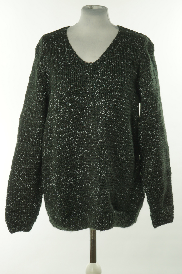 Sweter czarny z białą nitką - BRAK METKI Z NAZWĄ PRODUCENTA zdjęcie 1