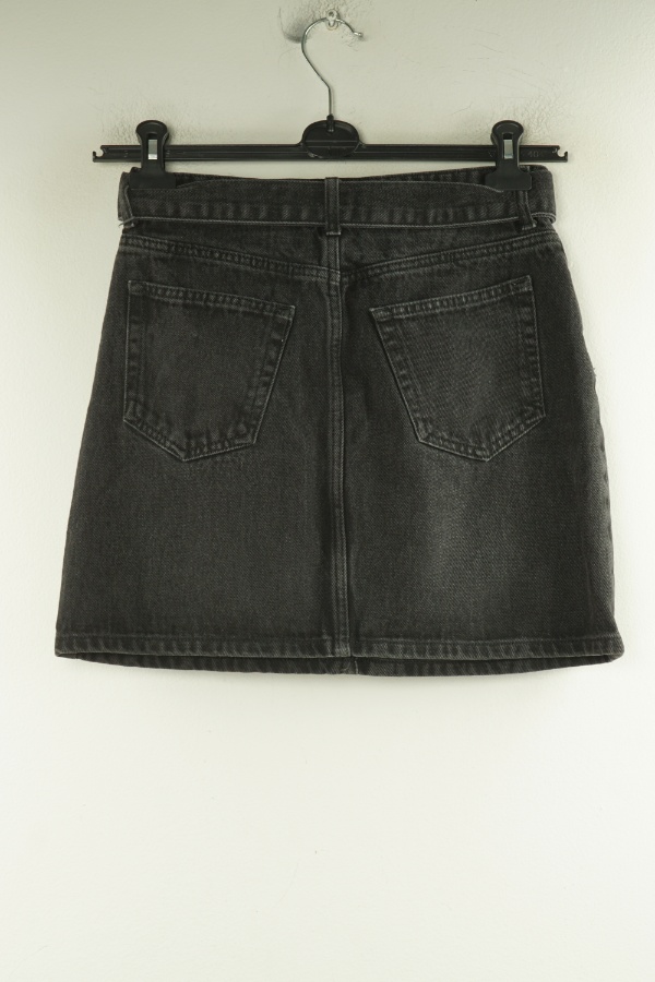 Spódnica ciemnoszara jeansowa z paskiem - DENIM CO zdjęcie 2