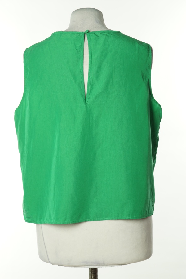 Bluzka zielona na szerokich ramiączkach - THE BRIDGE zdjęcie 2