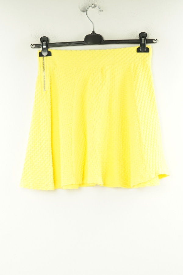 Spódnica żółta wytłaczana, H&M - H&M zdjęcie 2