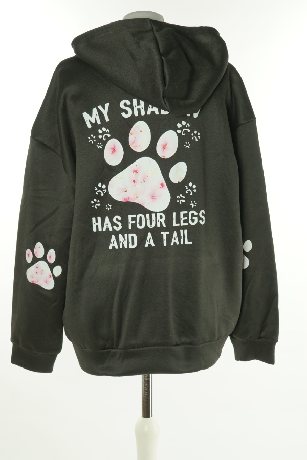 Bluza czarna z kapturem - SHEIN zdjęcie 2