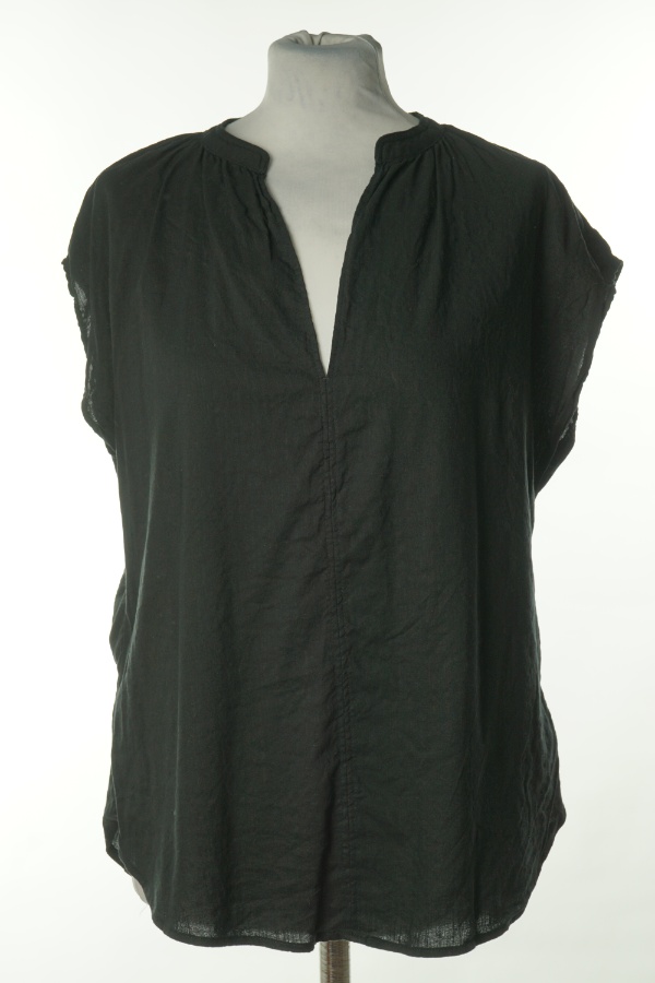 Bluzka czarna z dekoltem V, H&M - H&M zdjęcie 1