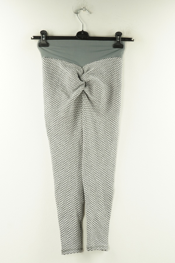 Legginsy biało-szare - BRAK METKI Z NAZWĄ PRODUCENTA zdjęcie 2