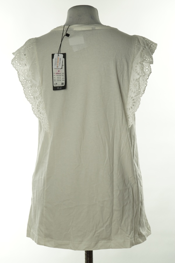 Koszulka biała z ażurowymi falbankami - VERO MODA zdjęcie 2