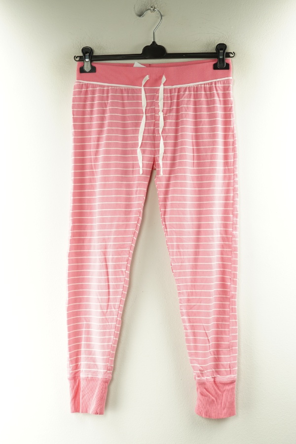 Spodnie piżamowe rózowe w białe paski - BRAK METKI Z NAZWĄ PRODUCENTA zdjęcie 1