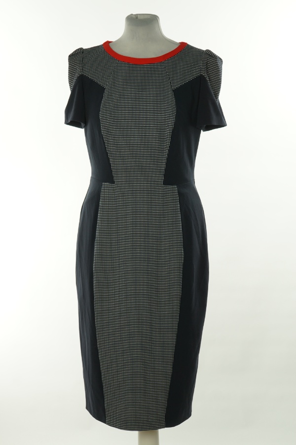 Sukienka granatowa w białe kwadraty - M&S zdjęcie 1