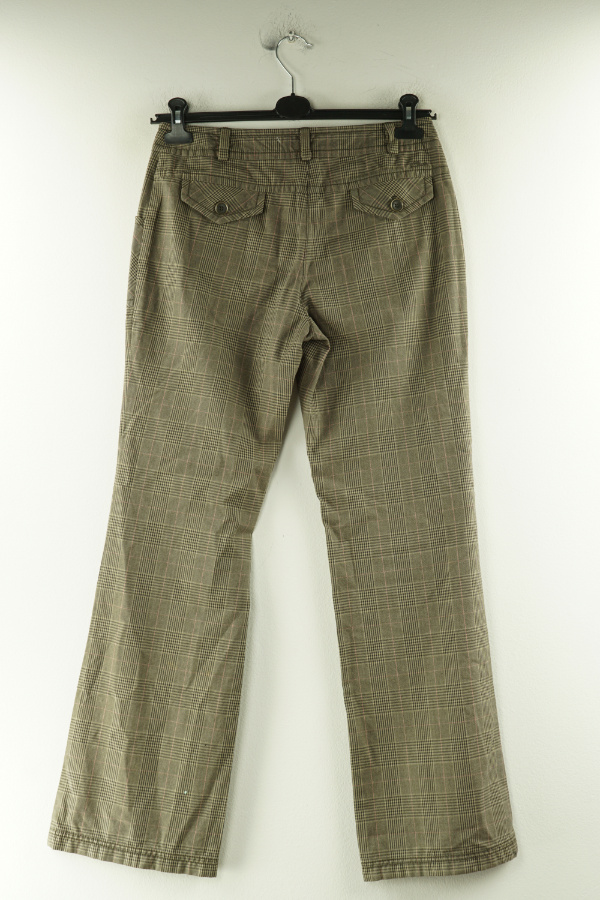 Spodnie brązowe kraciaste z szerokimi nogawkami - S.OLIVER zdjęcie 2