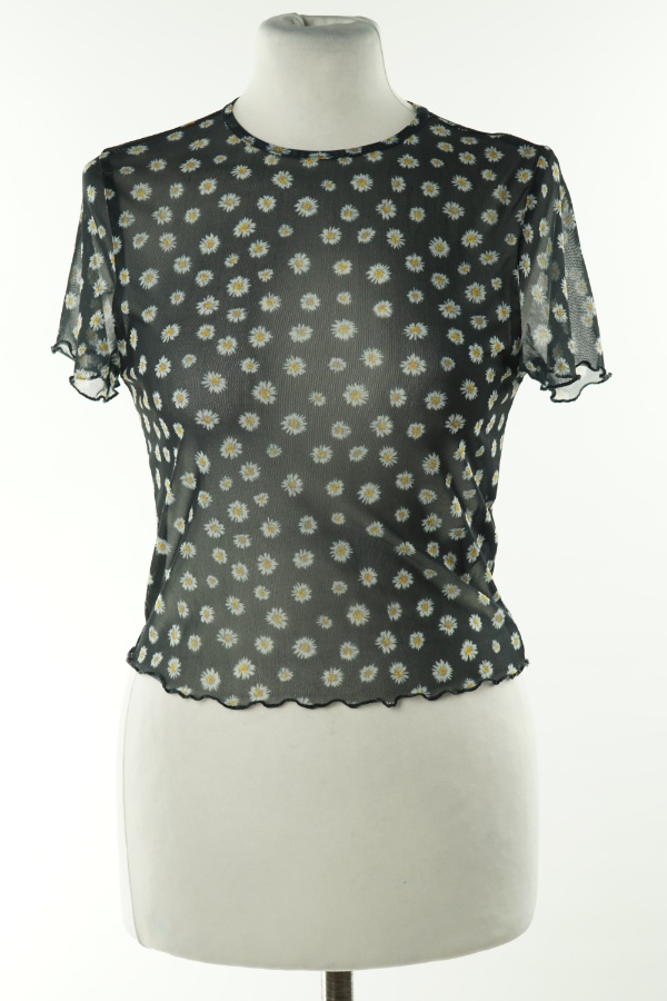 Top siateczka czarny w stokrotki - H&M zdjęcie 1