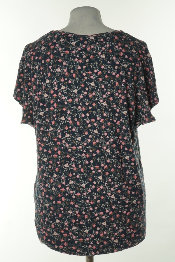 Koszulka granatowa w różowe kwiatki - FRANSA zdjęcie 2