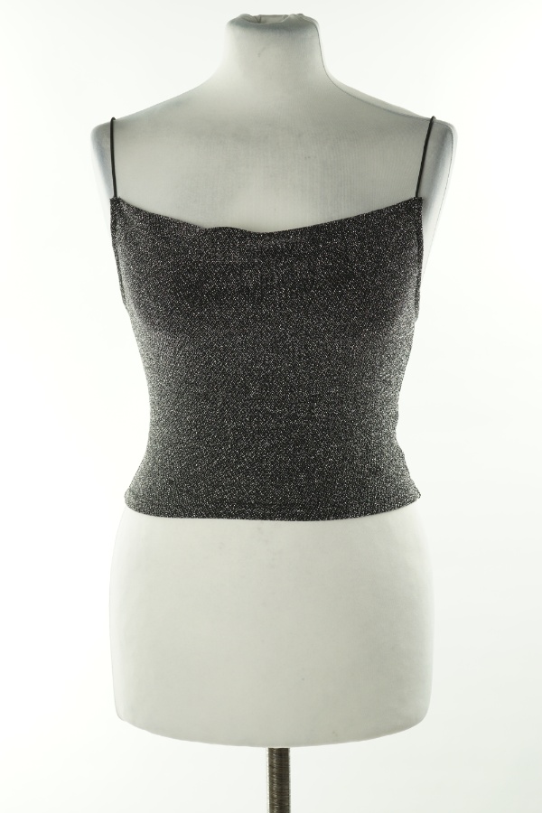 Top czarny ze srebrną nitką, H&M - H&M zdjęcie 1