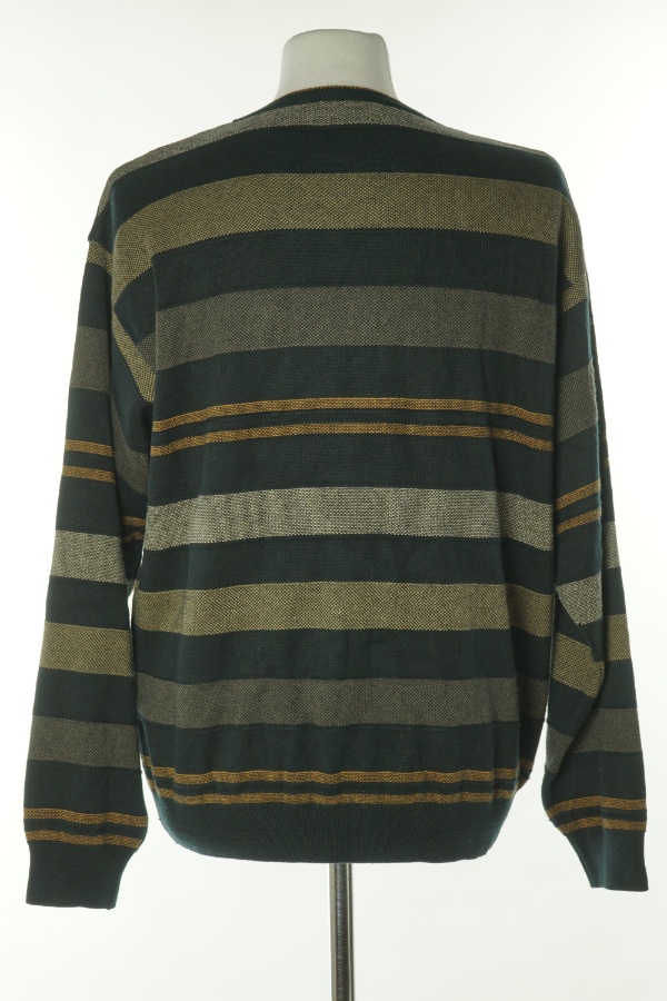 Sweter czarno pomarańczowy w paski - BAILEY zdjęcie 2